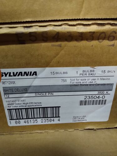 SYLVANIA F96T12//WX Fluorescent Lamp Instant Start T12 96/" 75W 3500K White delux