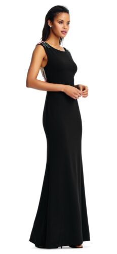 BHLDN Aidan Mattox Black Hansa Gown Rose detail NWT Size 0-16 Retail $440 