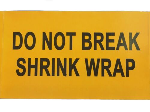 SL070F 500 ct Roll Orange /"Do Not Break Shrink Wrap/" Label Sticker  3/" by 5/"