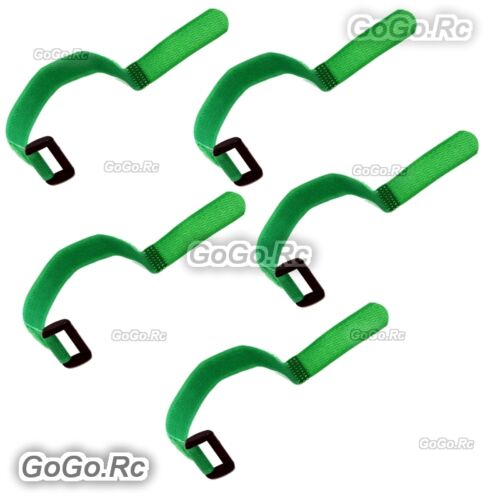 5 Pcs 315mm Battery Self-Adhesive Strap Reusable Cable Tie Wrap hook loop Green