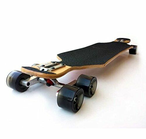 Black Tandem Axle Wheel Kit Double Wheel Set for Skateboard Longboard Set of 2 
