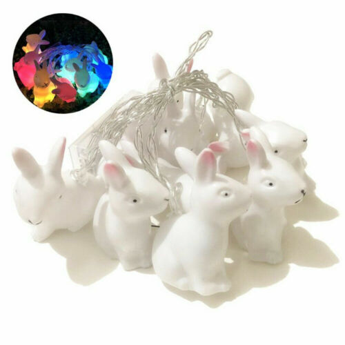 Easter Rabbit Lights String Festive LED Bunny Lamp Garden Home Party Decor 1.5 M 