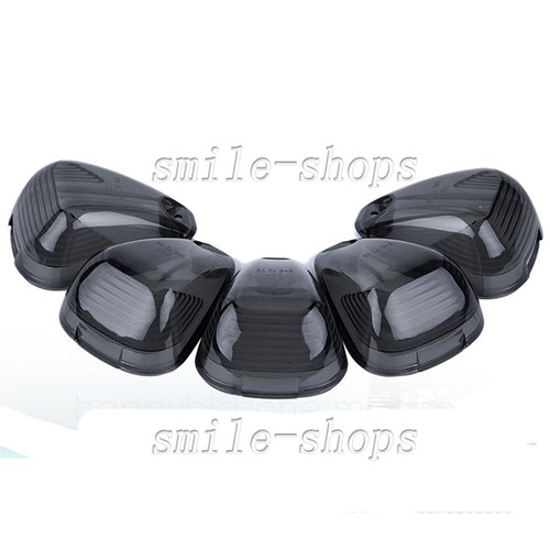 5pcs Roof Running Light Cab Marker Smoke Covers for 99-16 Ford F250 F350 F450