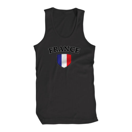 France Flag Crest French Francaise National Country Pride Mens Tank Top