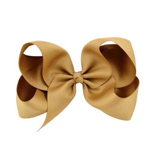 6 Inch Big Grosgrain Ribbon Solid Hairbows with Clips Girls Kids Hair Accessorie