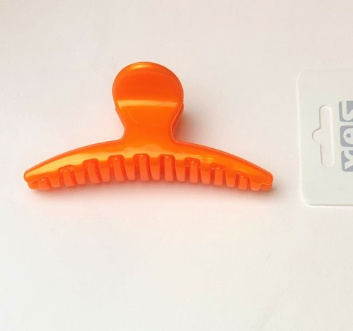 Haarkrebs Haarklammer Haarkralle Haarspange Innenzahnung orange 9,7 cm x 4 cm