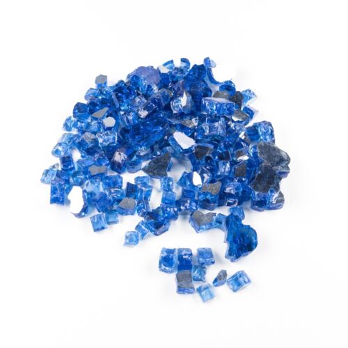 PREMIUM BLUE AQUA 1/2" Reflective Fireplace Fire Pit Fireglass Glass Crystals 