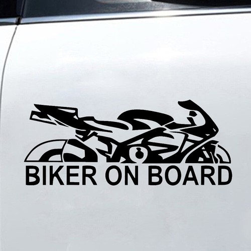 1x Reflective Biker On Board PET Car Vehicle Decal Motorcycle Sticker Universal