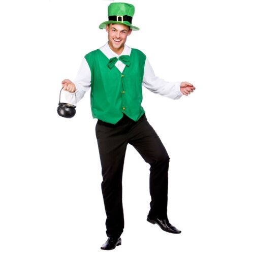 Adult LUCKY LEPRECHAUN Mens National Fancy Dress Costume Stag Party Lucky Irish