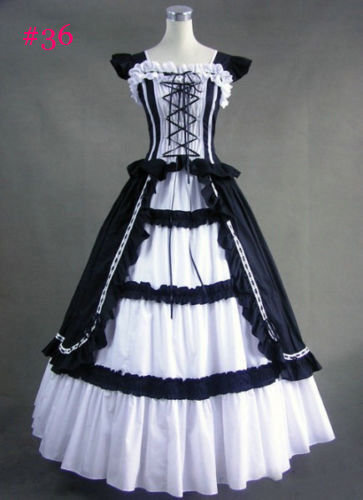 Medieval Victorian Vintage Lolita Dress Wedding Gown Halloween Costume Fancy Lot