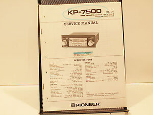 Pioneer KP-7500 Cassette Car Stereo Service Manual OEM Original | eBay