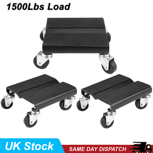 680Kg 3pcs Car Wheel Dollies Dolly Skate Car Van Positioning Trolley 1500Lbs