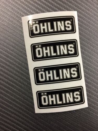 4 Adhesives Sticker Ohlins Fork Black Background on Clear 54 x 0 3/4in