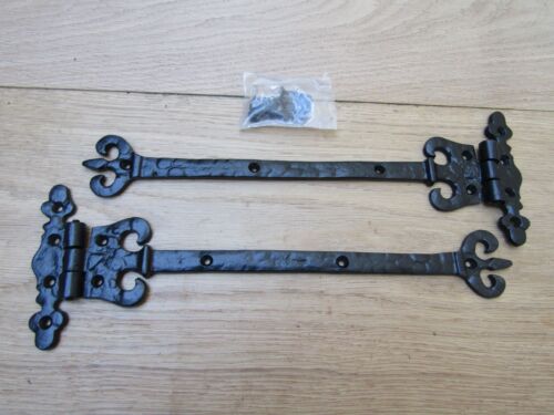 cottage latch old English PAIR OF CORONET  cast iron door t tee hinges 
