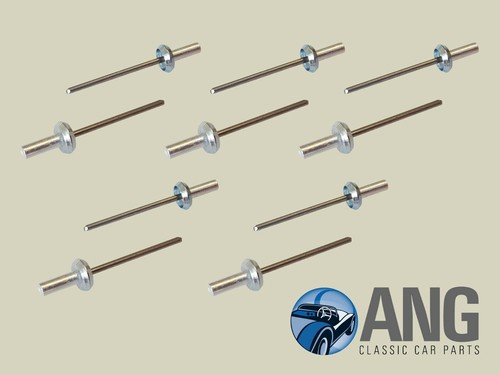 567228 TRIUMPH Stag Hardtop borde frontal cromado moldura Montaje Clips /& Remaches x 10