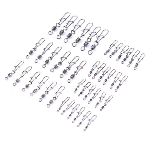 30PCS 2# 4# 6# 8#10# 12#14# Stainless Steel Fishing Connector Snap Pins Fish Eh