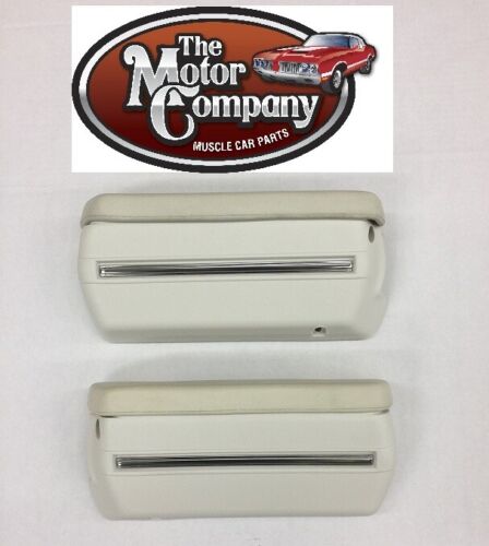 1971 1972 Cutlass Armrest Pads /& Base With Stainless Trim White J1910XST