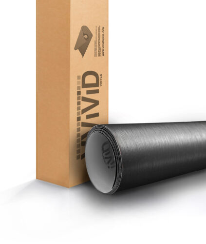 VViViD Dark Grey Brushed Steel Aluminum Vinyl Wrap Air Release BALDG 2ftx5ft