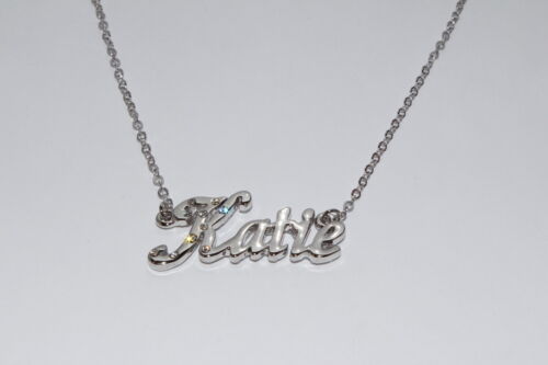 KATIE 18ct White Gold Plating Necklace With Name Pendant Stylish Accessories