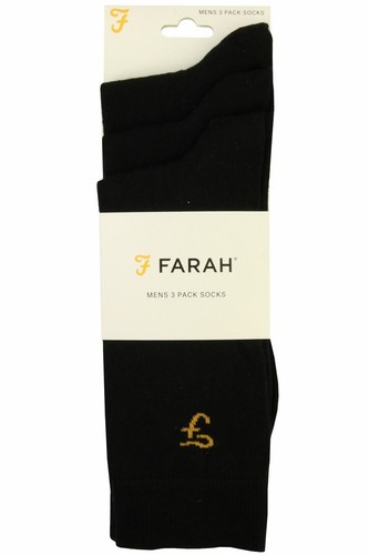 Mens Socks by Farah 3-Pack, UK 6-11