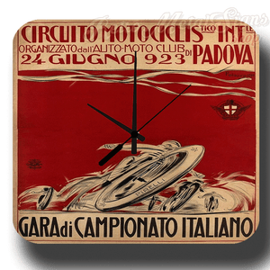 Circuito motociclistico moto racing 1923 métal tin signe horloge murale