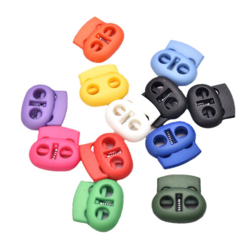 10Pcs 5mm Hole Stopper Cord Lock Bean Toggle Clips Apparel Shoelace Cord Lanyard