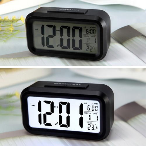 Hot Digital LCD Snooze Electronic Alarm Clock with LED Backlight Light Control