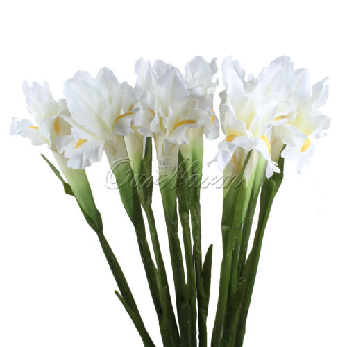 6x DIY Artificial Silk Flowers Fake iris Bouquet Plant Wreath Wedding Home Decor 