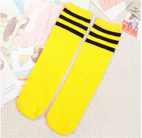 Baby Boys Girls Toddler Kids Knee High Length Cotton Strip School Sport Sock SE