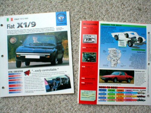 FIAT X1//9 X-1//9  SPEC SHEET//Brochure//Catalog:1979,....