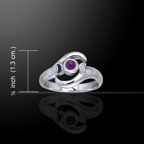 Lunar Tides Sterling Silver Ring Choice Gemstone /& size by Peter Stone unique