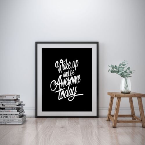 Wake up Inspirational Wall Art Print Motivational Quote Poster Decor Gift Him
