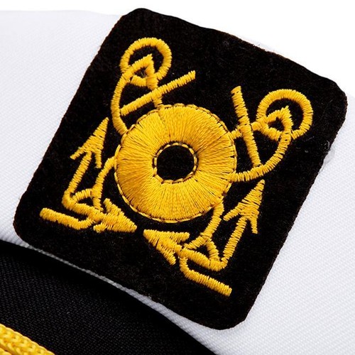White Unisex Adjustable Navy Marine Yacht Boat Ship Sailor Captain Hat Cap LH