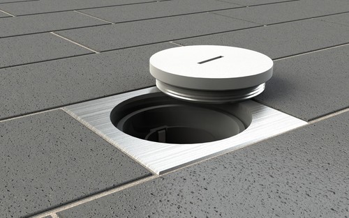 Edelstahl Bodensteckdose m Schraubdeckel 7601-Anw-A