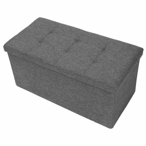 Folding Ottoman Storage Stool Box For Bedroom Living Room Footstool Pouffe Seat
