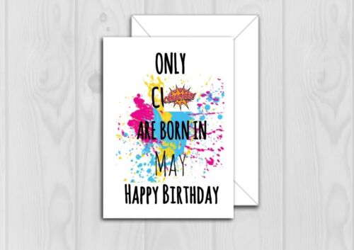 only c@@ts born in MAY BIRTHDAY CARD FUNNY JOKE husband wife 4 