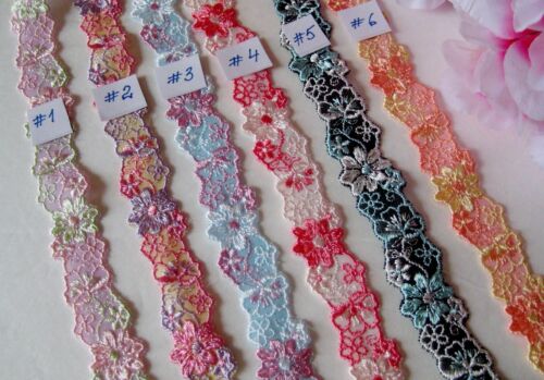 ribbon Exquisite 1/2 inch wide embroidered lace trim price for 1 yard 