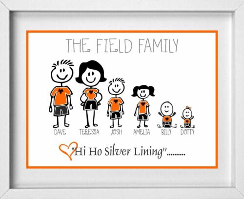 NP297 STICK PEOPLE PICTURE PERSONALSED FAMILY NAMEWOLVESFootball 