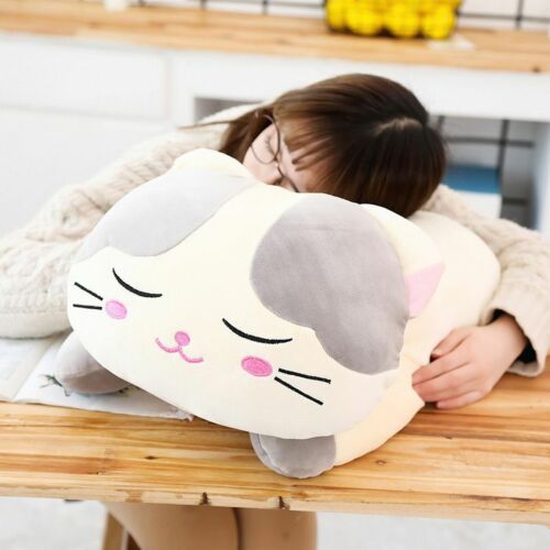 40/60cm Fat Cat Kid Plush Toy Soft Stuffed Animal Doll Cartoon Pillow Cushion