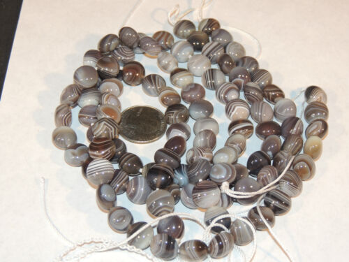 Botswana Agate 12mm Flat round Gemstone Beads 4253 