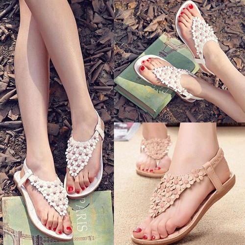 Summer Flat Shoes Woman Rome Style Gladiator Sandals Boho Beach Sandals Ladies