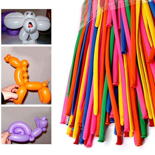 100 Pcs Mixed Color Magic Balloons Party Decoration Animal Making Long Balloon