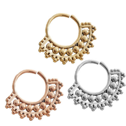 Details about   1-3PC 16G Wide Tribal Wide Fan Collar Body Jewelry Septum Hoop Nose Captive Ring 
