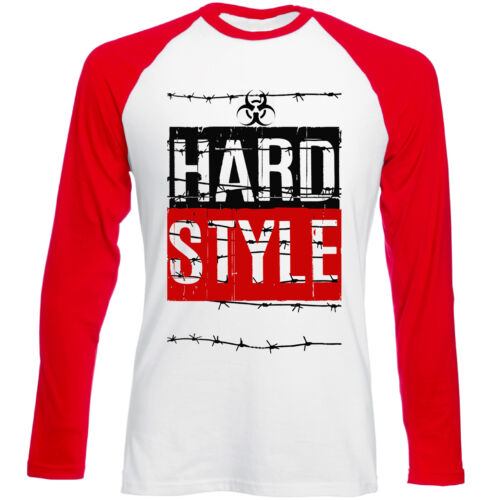 Hardstyle barbelés-Nouveau Rouge Manches Longues Coton T-Shirt
