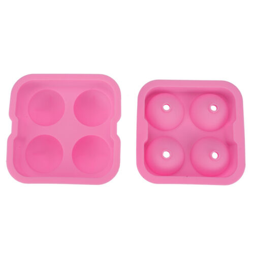 Whiskey Ice Cube Ball Maker Mold Four Large Sphere Mould Party Tray Bar Silicone 