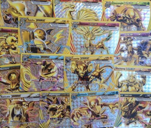 MINT Bulk Lot BREAK BUNDLE 30 Pokemon Cards with 1 Golden BREAK RARES & shiny 