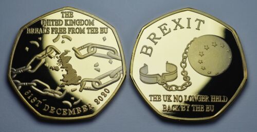 UK EU Politics 2021 Brand New BREXIT /'BREAKING FREE/' 24ct Gold Commemorative