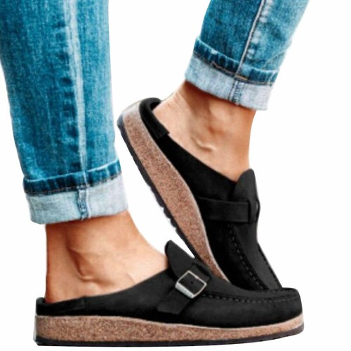 Womens Loafers Pumps Slip on Casual Flat Heel Slippers Mules Comfy Shoes Size