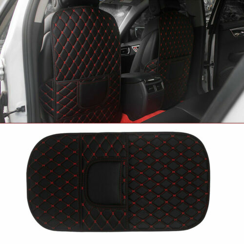 PU Leather Car Seat Back Anti Kick Pad Cover Protector Accessories Res Stitch US