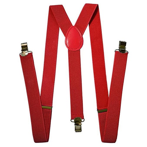 Suspenders For Men Adjustable Solid Strait Clips Brown Black lot of 3,5,10
